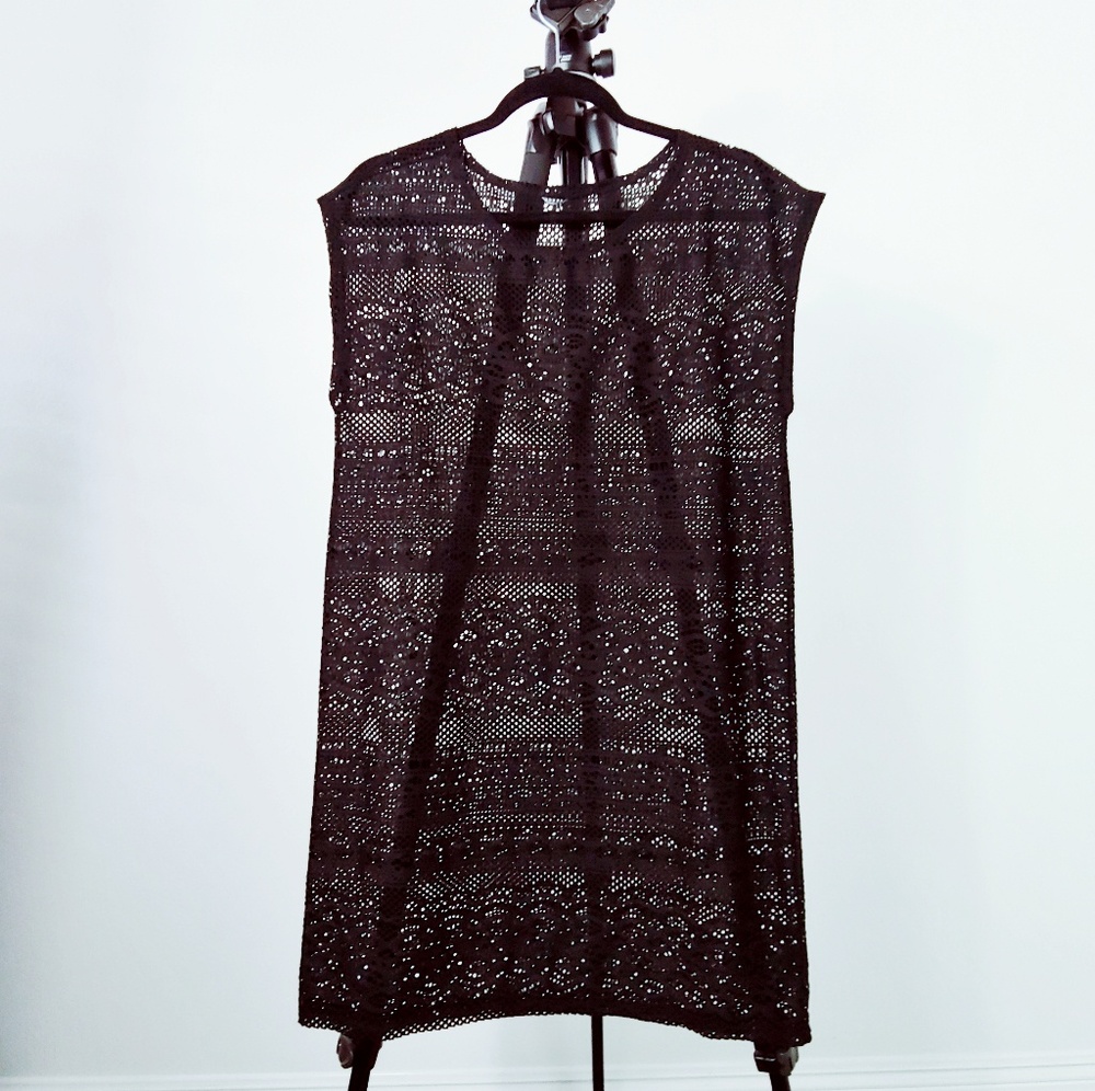 Black lacy mesh dress